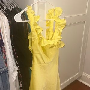 Yellow House of CB Ruffled Mini Dress